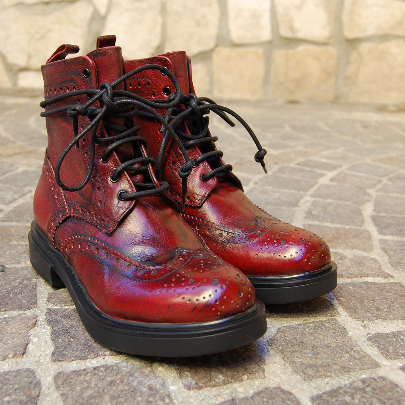 LELA 02 - lace-up ankle boots leather RUBY - History541