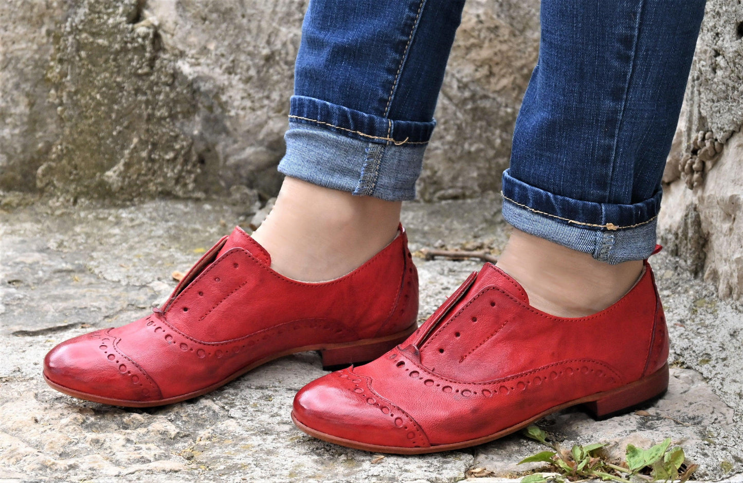 GIUSY 070 - Texas Leather SHOES RED CURRANT - History541