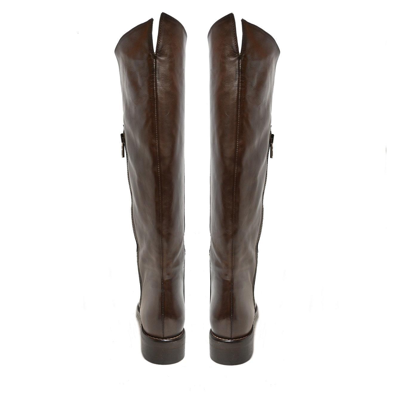 ALEX 01 - Contemporary Horse Boots Leather MOKA - History541