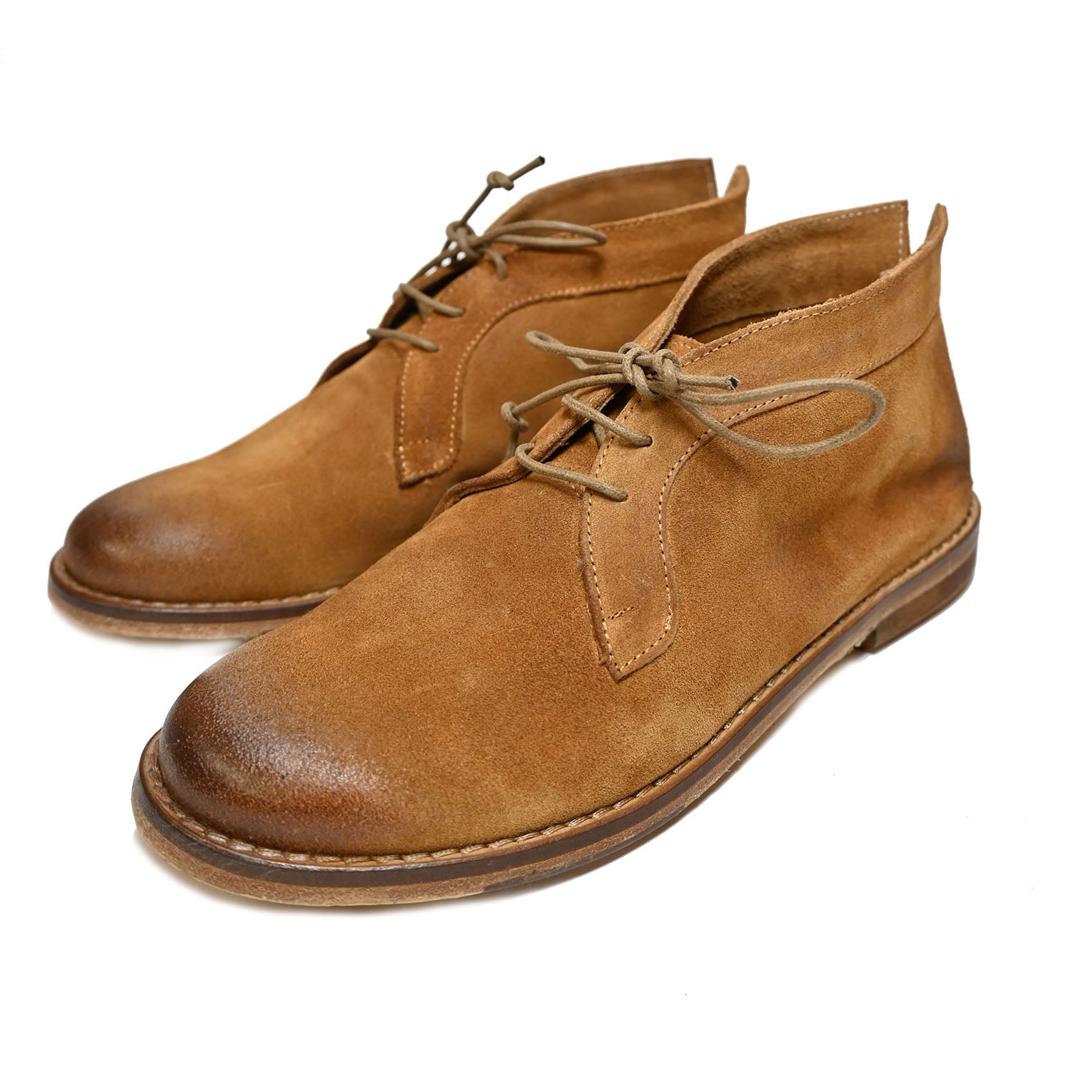 SALLY 16 - mid-season lace-up shoe suede CARAMEL - History541