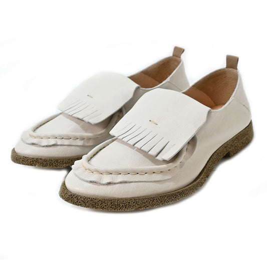 BELLE 02 - moccasin leather white