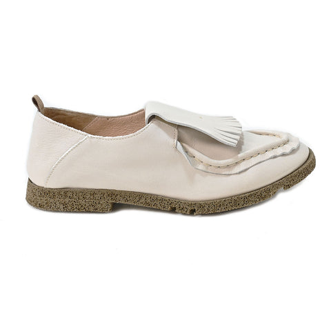 BELLE 02 - moccasin leather white