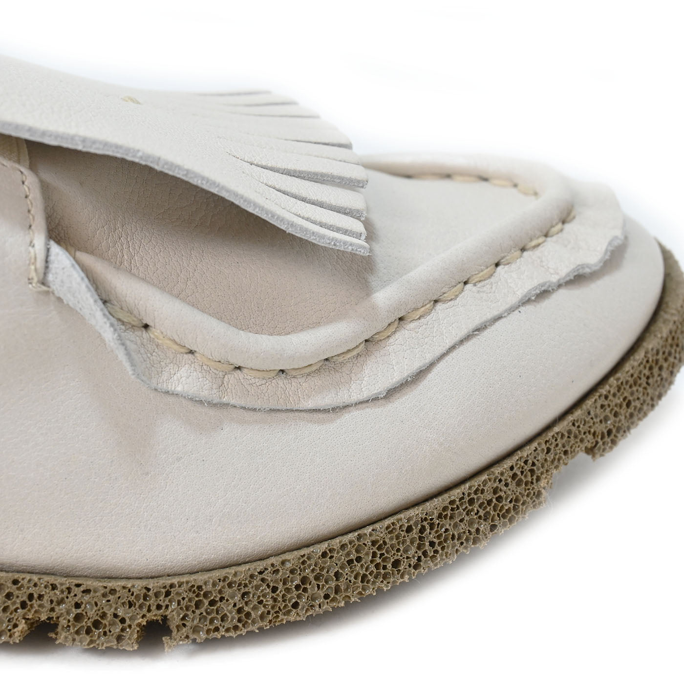 BELLE 02 - mocassino in pelle bianco