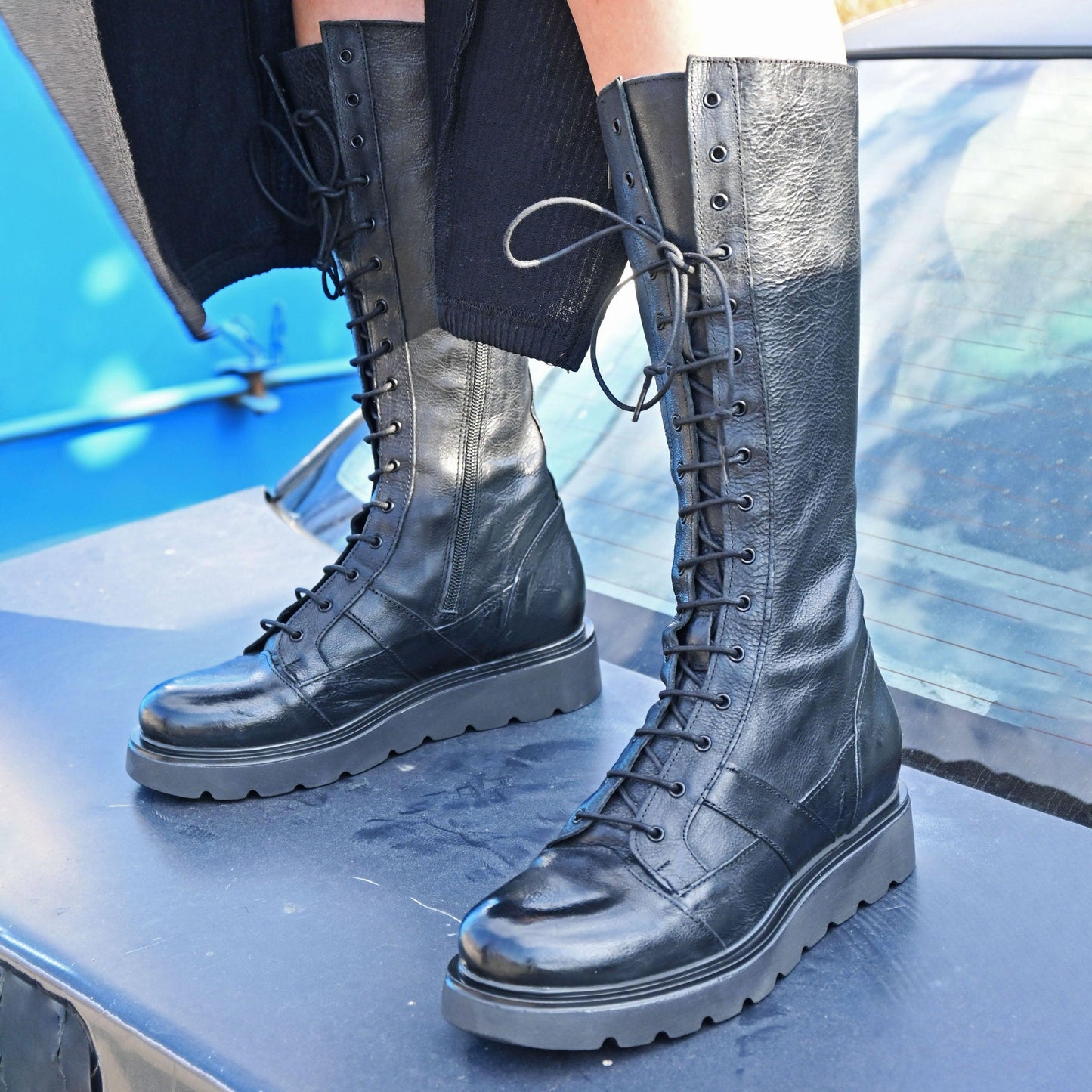 RICH 27 - amphibian boot leather BLACK - History541