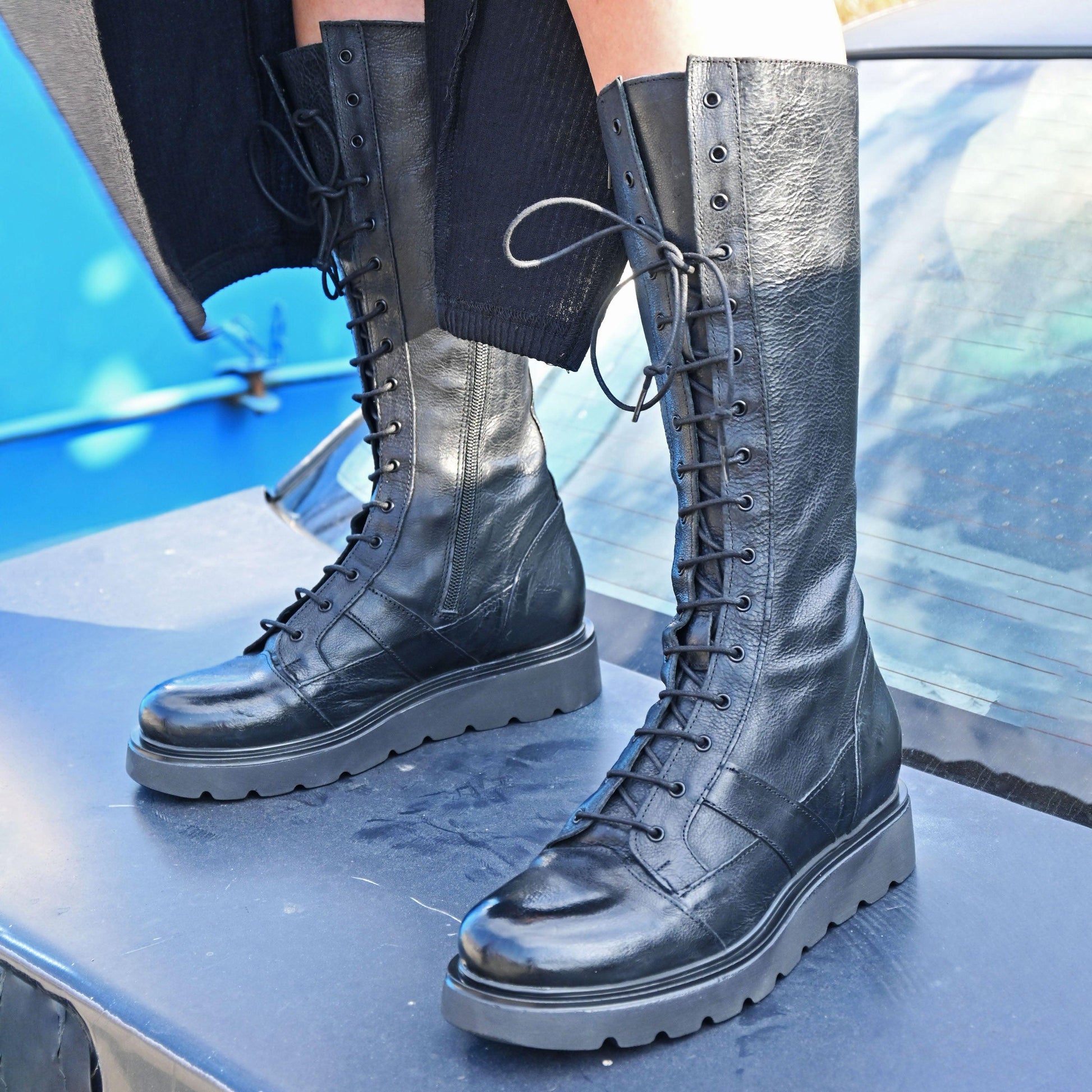 RICH 27 - amphibian boot leather BLACK - History541