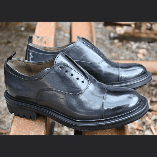 BRIDGE 04 - british shoes leather BLACK - History541