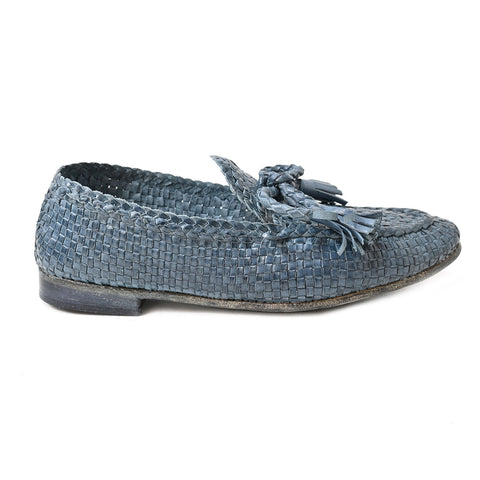 BAHIA 05 - denim hand-woven leather