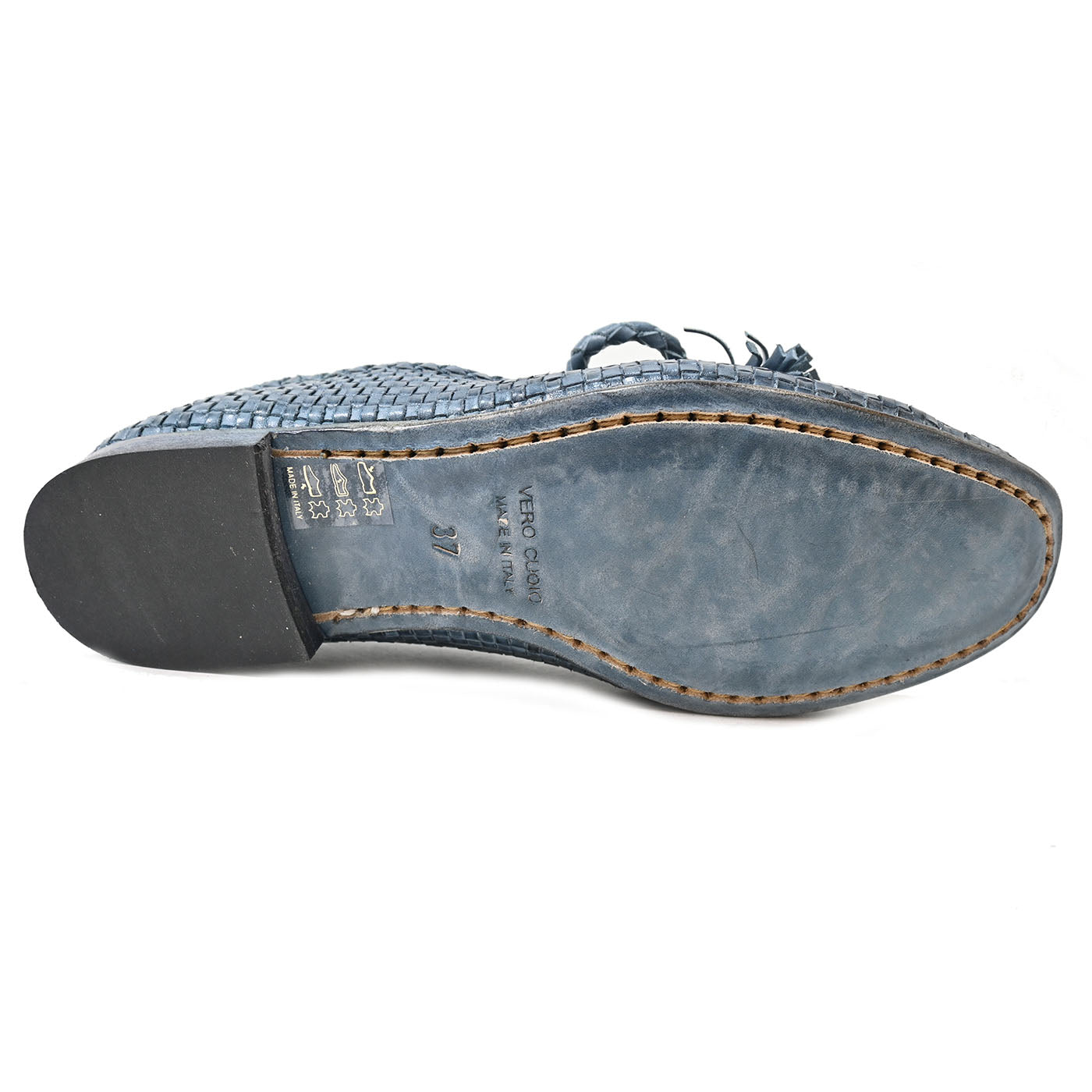 BAHIA 05 - handgewebtes Denim-Leder