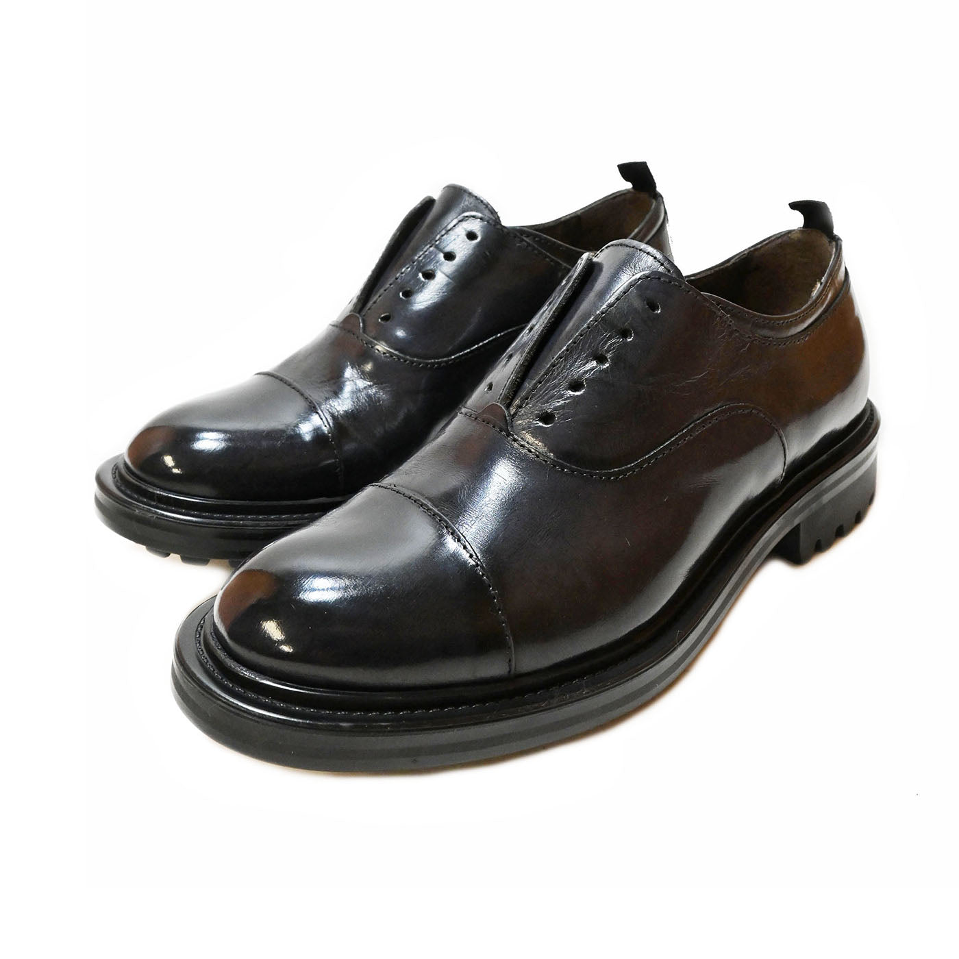 BRIDGE 04 - british shoes leather BLACK - History541
