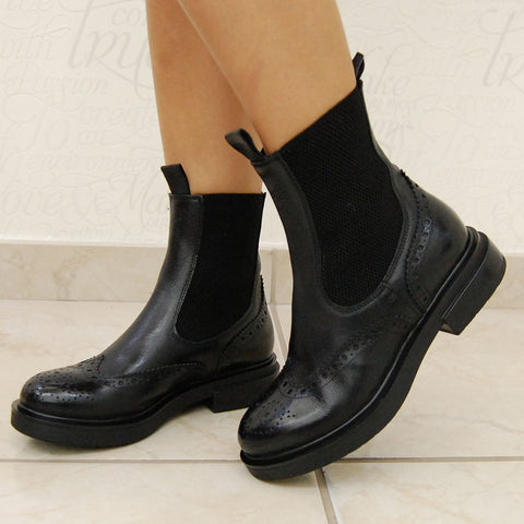 LELA 03 - chelsea ankle boots leather BLACK - History541