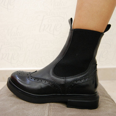 LELA 03 - chelsea ankle boots leather BLACK - History541