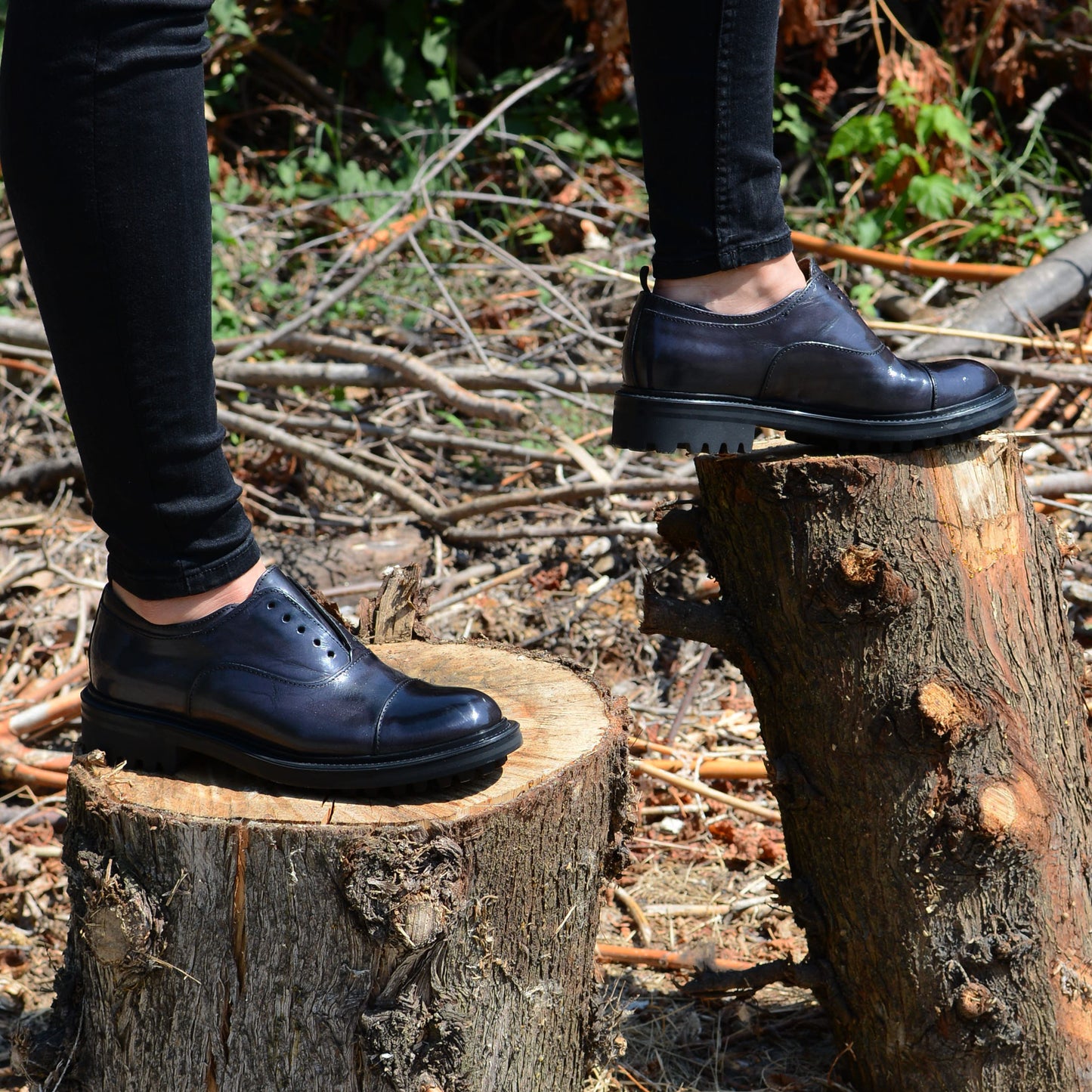 BRIDGE 04 - british shoes leather BLACK - History541