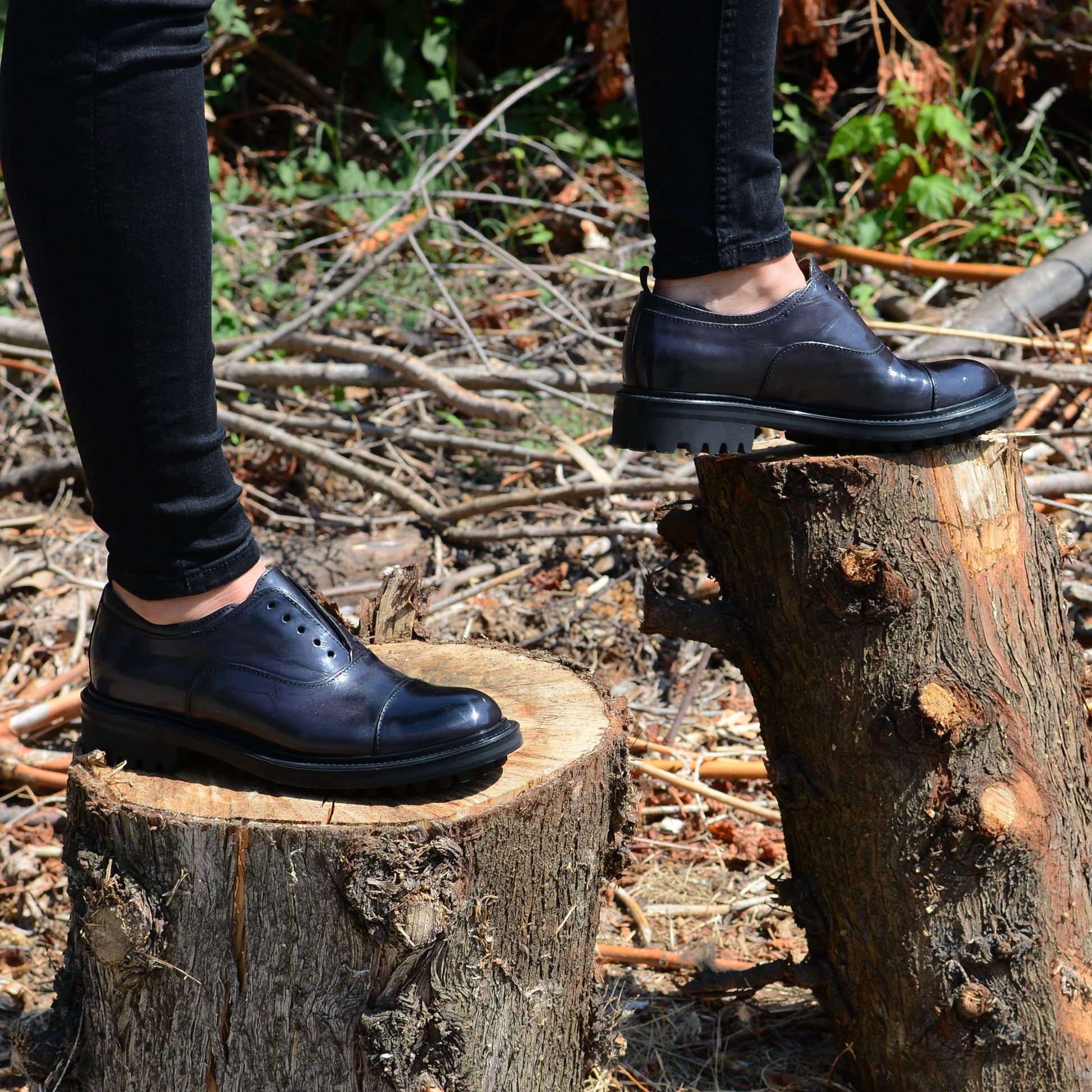 BRIDGE 04 - british shoes leather BLACK - History541