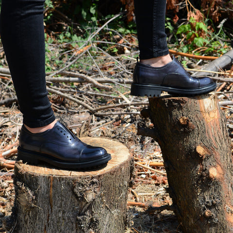 BRIDGE 04 - british shoes leather BLACK - History541