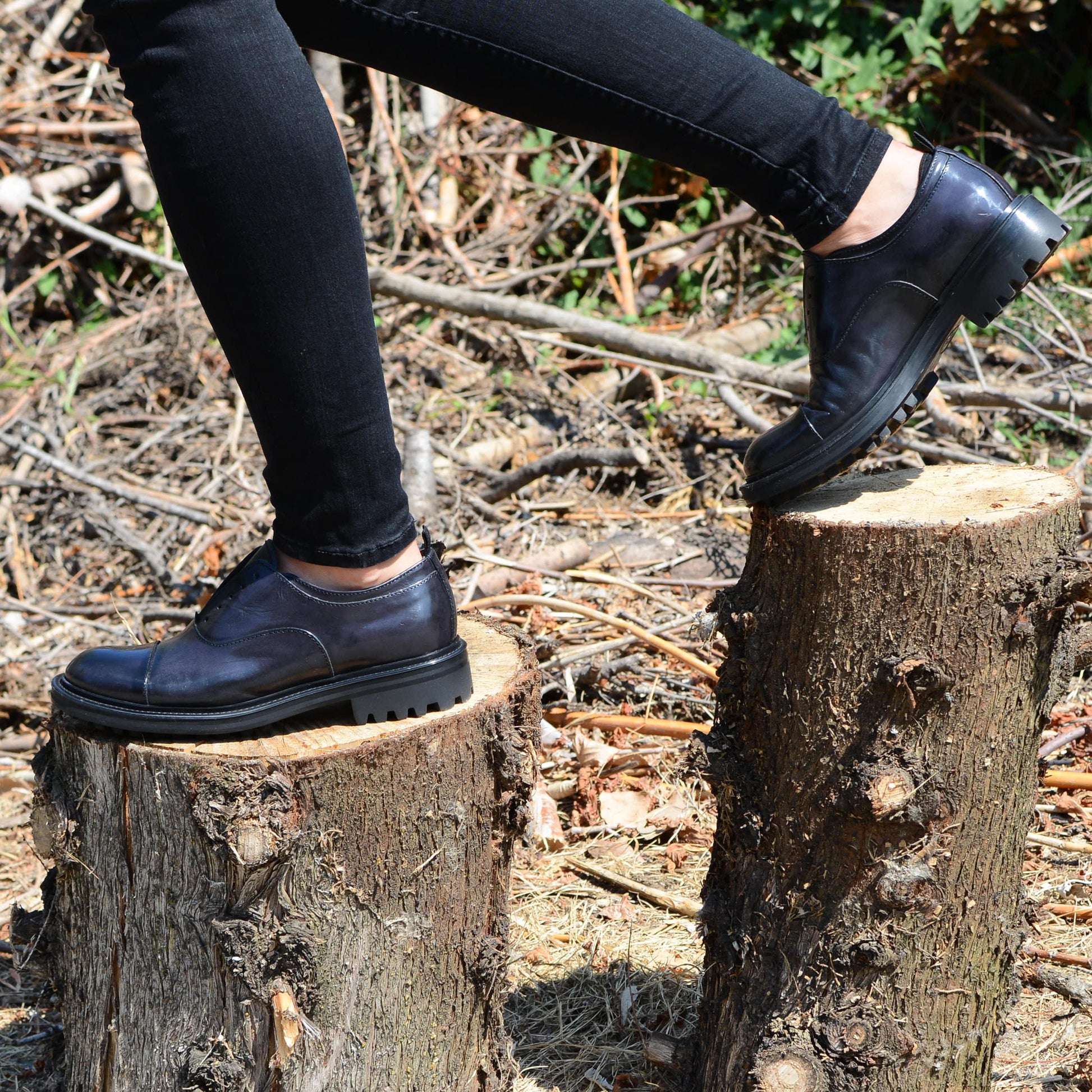 BRIDGE 04 - british shoes leather BLACK - History541