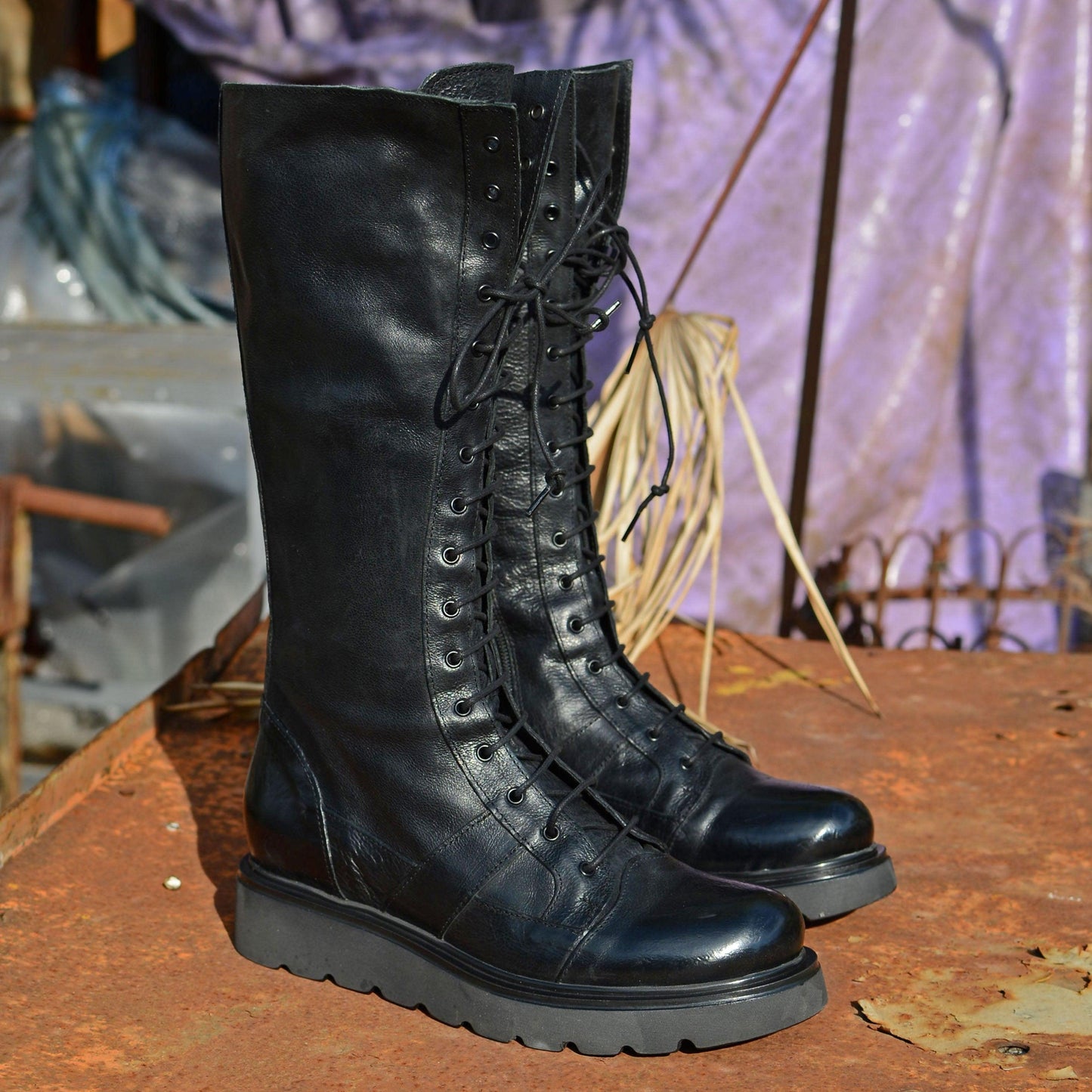 RICH 27 - amphibian boot leather BLACK - History541