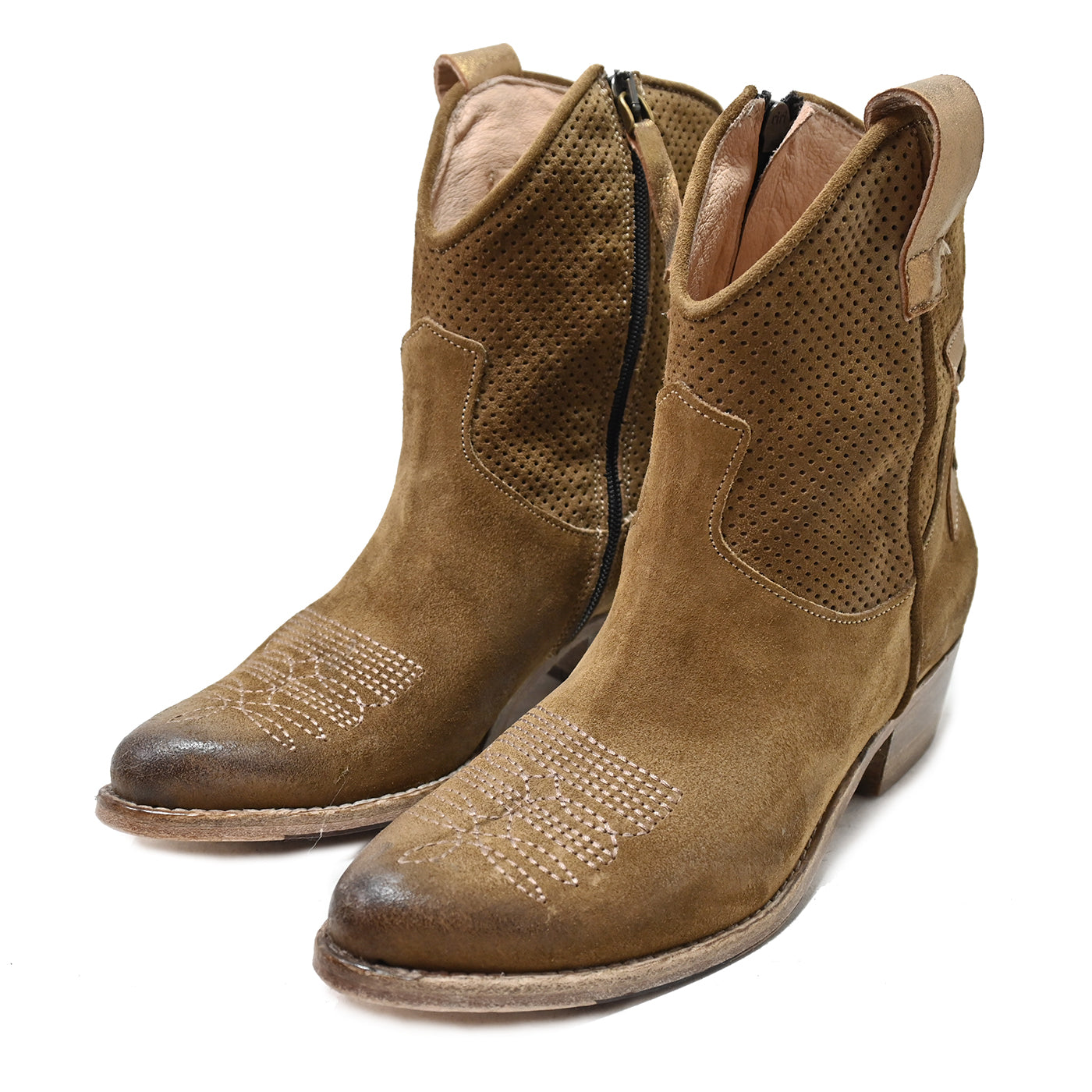 K2/25 - Texas Stiefeletten aus Wildleder, Sand