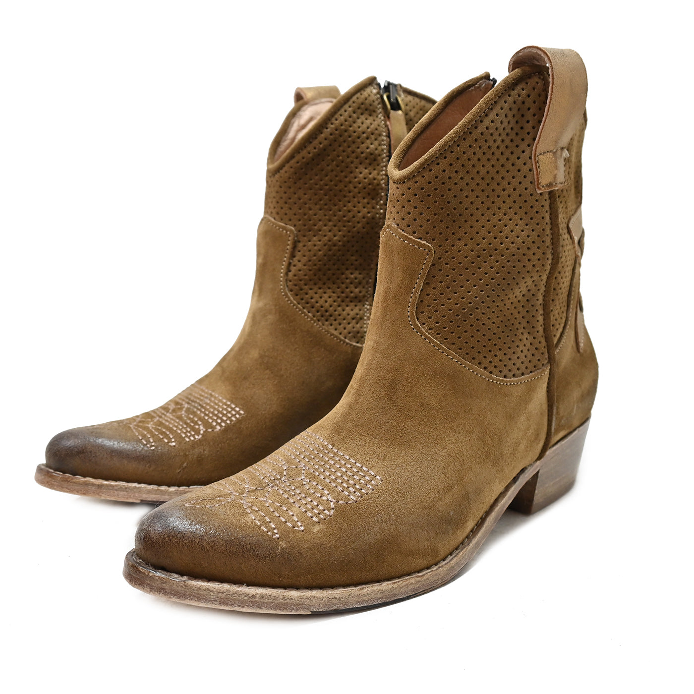 K2/25 - Texas Stiefeletten aus Wildleder, Sand