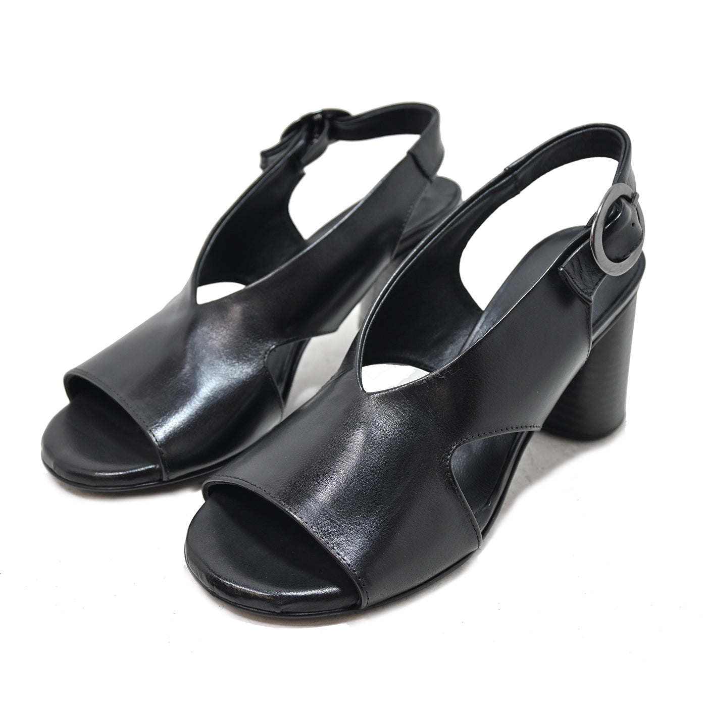 YUMA 03 - Sandalen aus schwarzem Leder