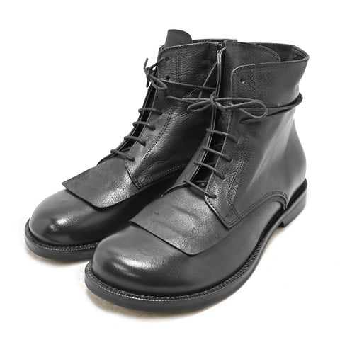 GISELLE 02 - stivaletto stringato pelle NERO
