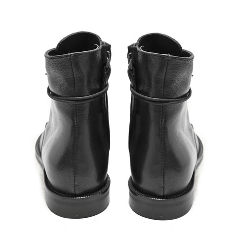 GISELLE 02 - stivaletto stringato pelle NERO