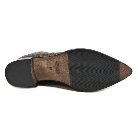 RAYA 07 - dark brown piton print leather ankle boots
