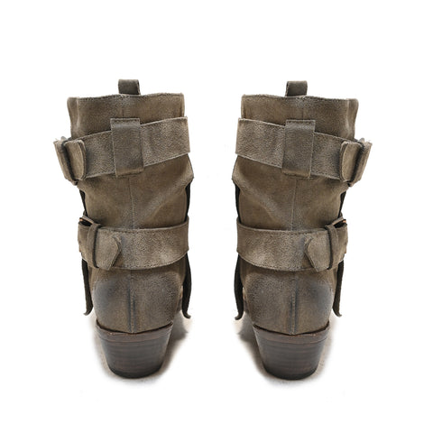 LILY 03 - EBONY suede ankle boots