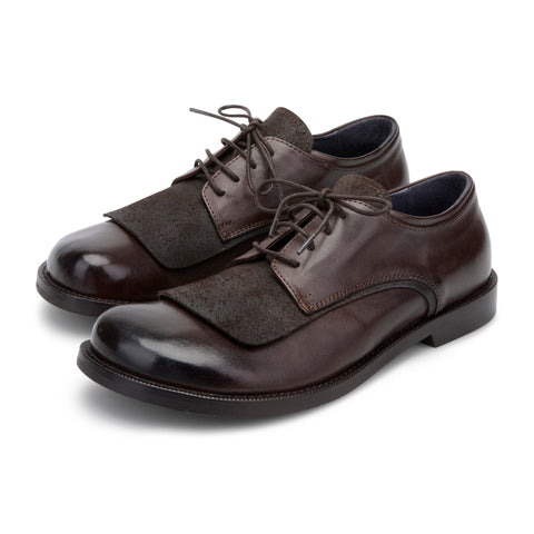 GISELLE 01 - scarpa stringata pelle FONDENTE