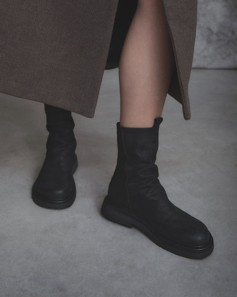 MIRTA 12 - stivaletto pelle NERO