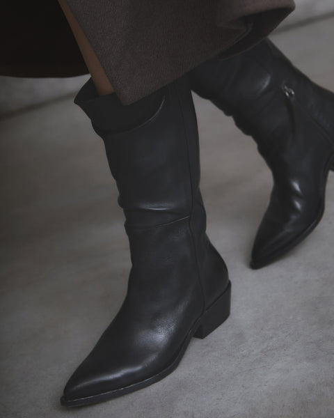 LILY 04 - stivale pelle NERO