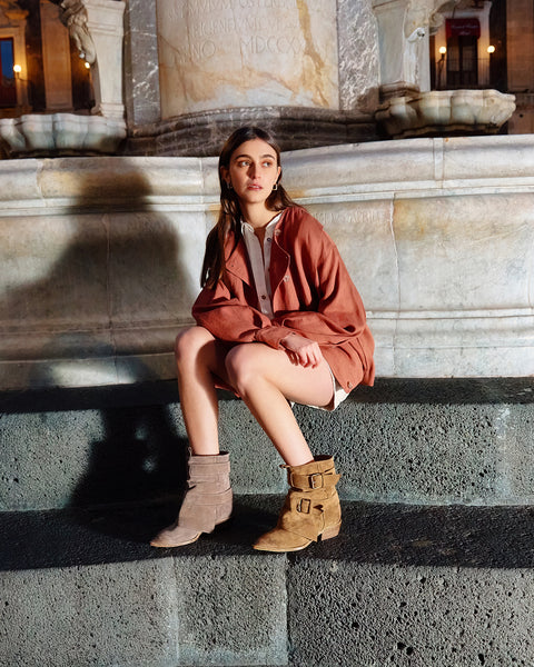 LILY 03 - EBONY suede ankle boots