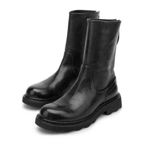 LIVIA 05 - stivaletto pelle NERO
