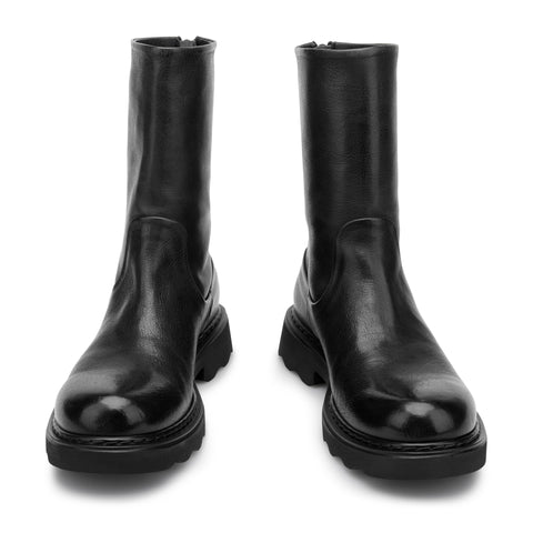 LIVIA 05 - stivaletto pelle NERO