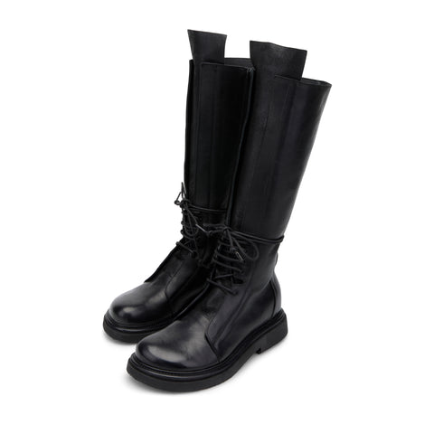 MIRTA 11 - stivale combat boot pelle NERO