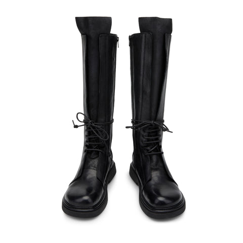 MIRTA 11 - stivale combat boot pelle NERO