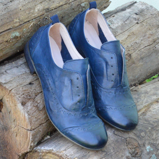 Giusy 070 - Texas Leather SHOES BLUEBERRY - History541