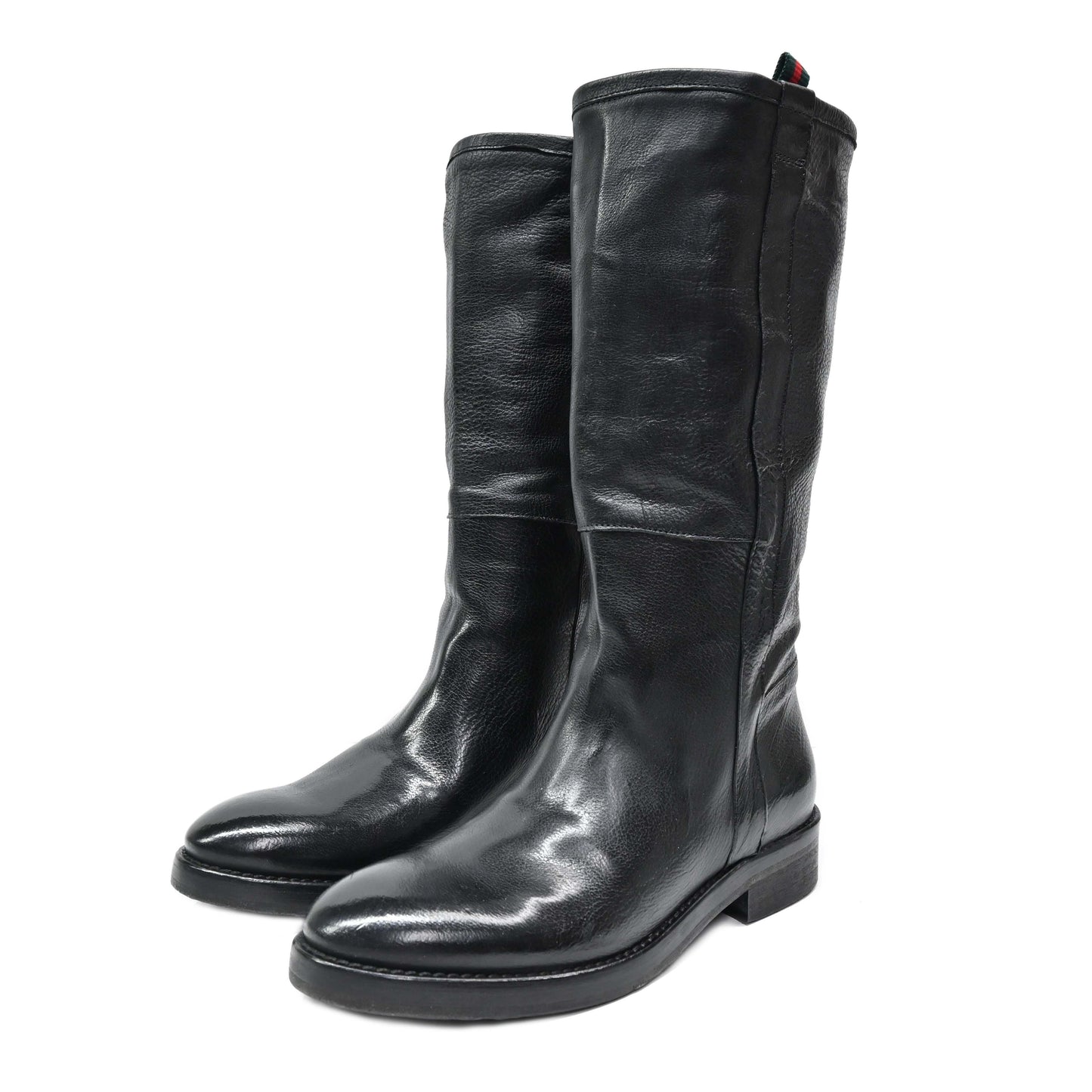 ALEX 02 - Horse Boots Mid Leather BLACK - History541