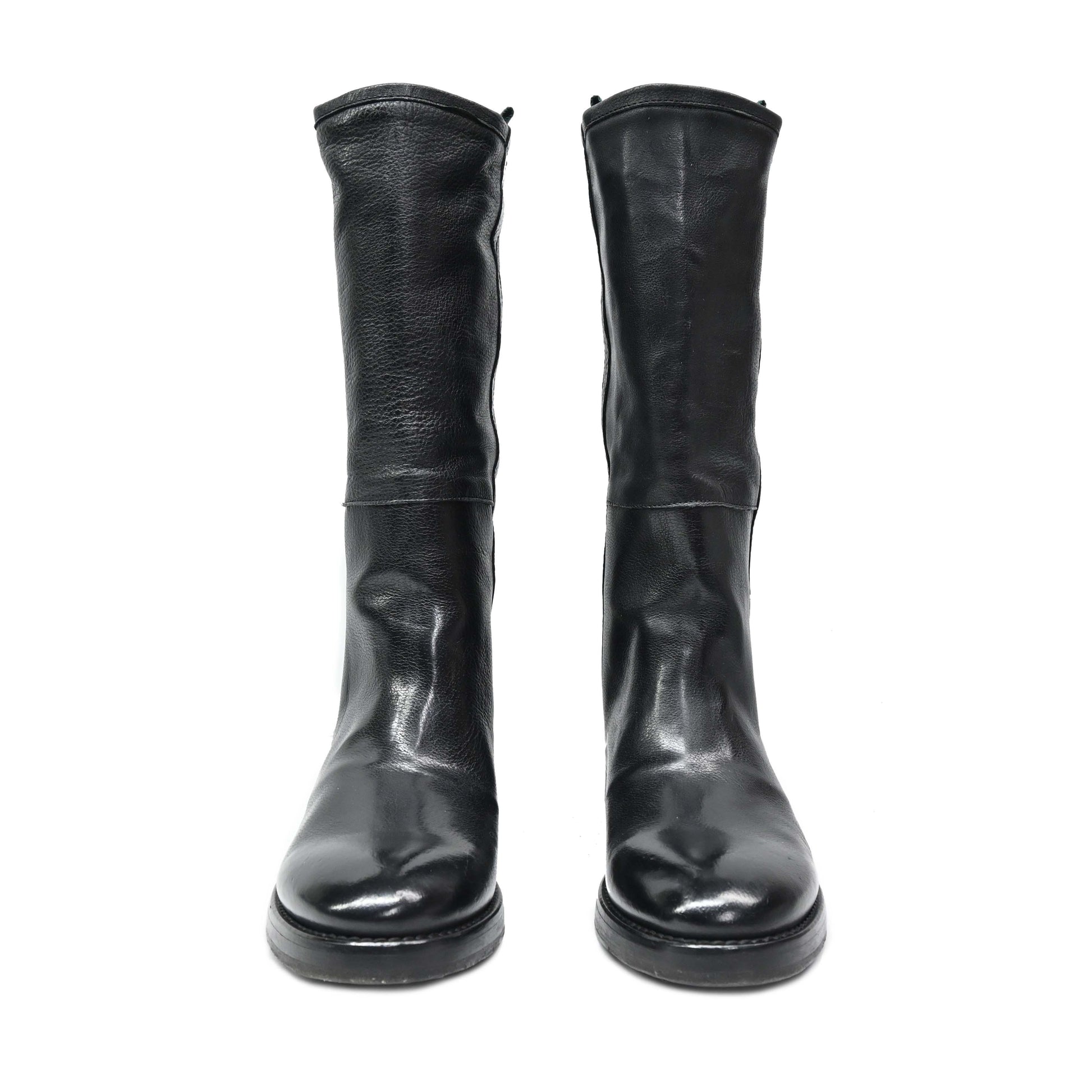 ALEX 02 - Horse Boots Mid Leather BLACK - History541