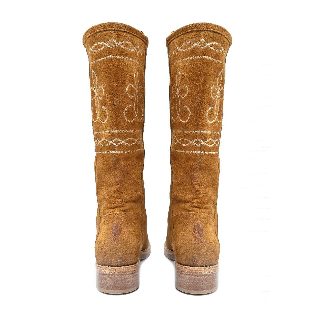 ALEX 02 EMBROIDERED - Horse Boots Mid Suede BRIAR - History541