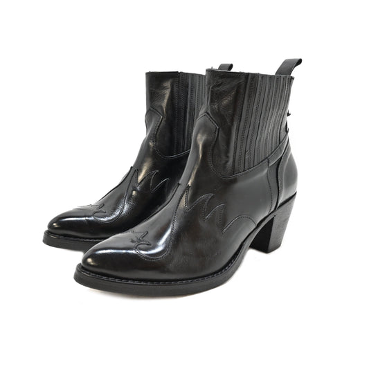 RAY 11 - texas ankle-boots leather BLACK - History541