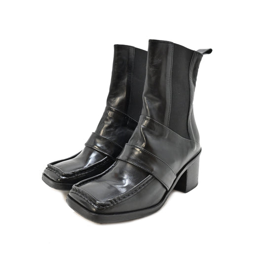 SQUARE 03 - woman ankle-boots leather BLACK - History541