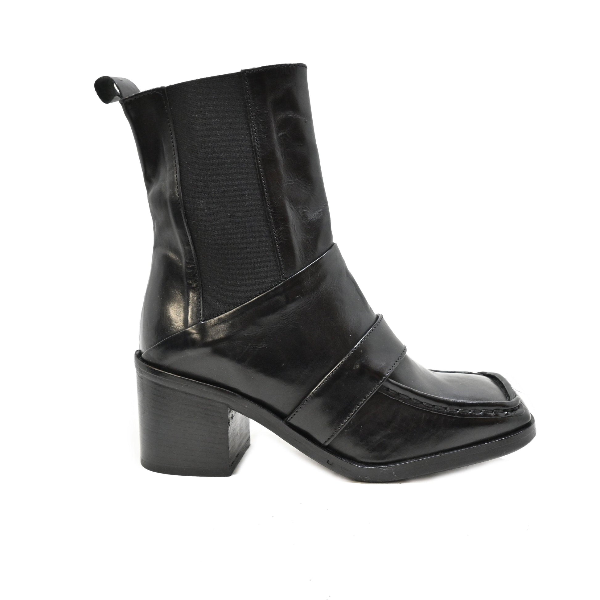 SQUARE 03 - woman ankle-boots leather BLACK - History541